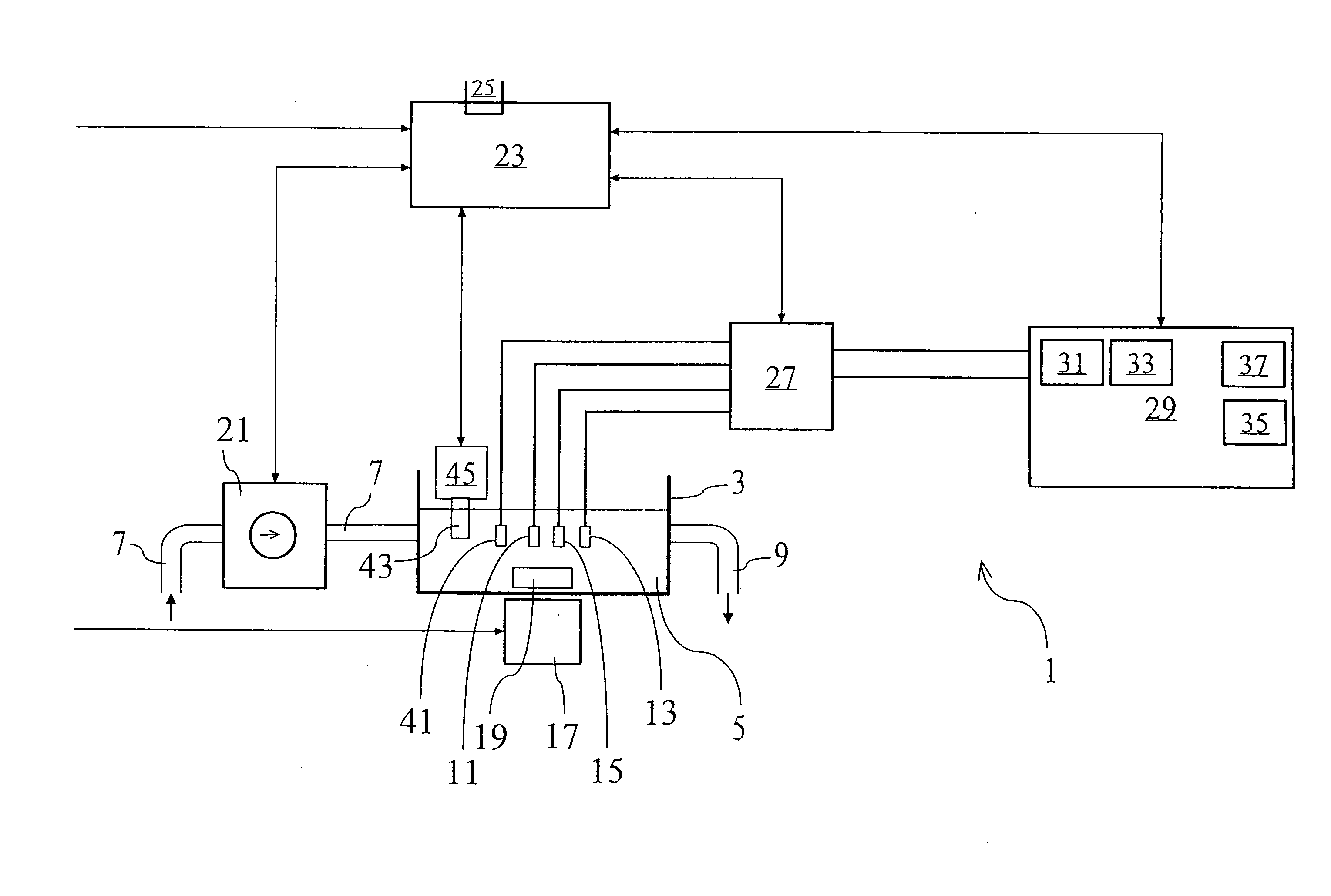 Method and apparatus for determining information concerning presence of constituents of a  liquid sample with oxygen demand