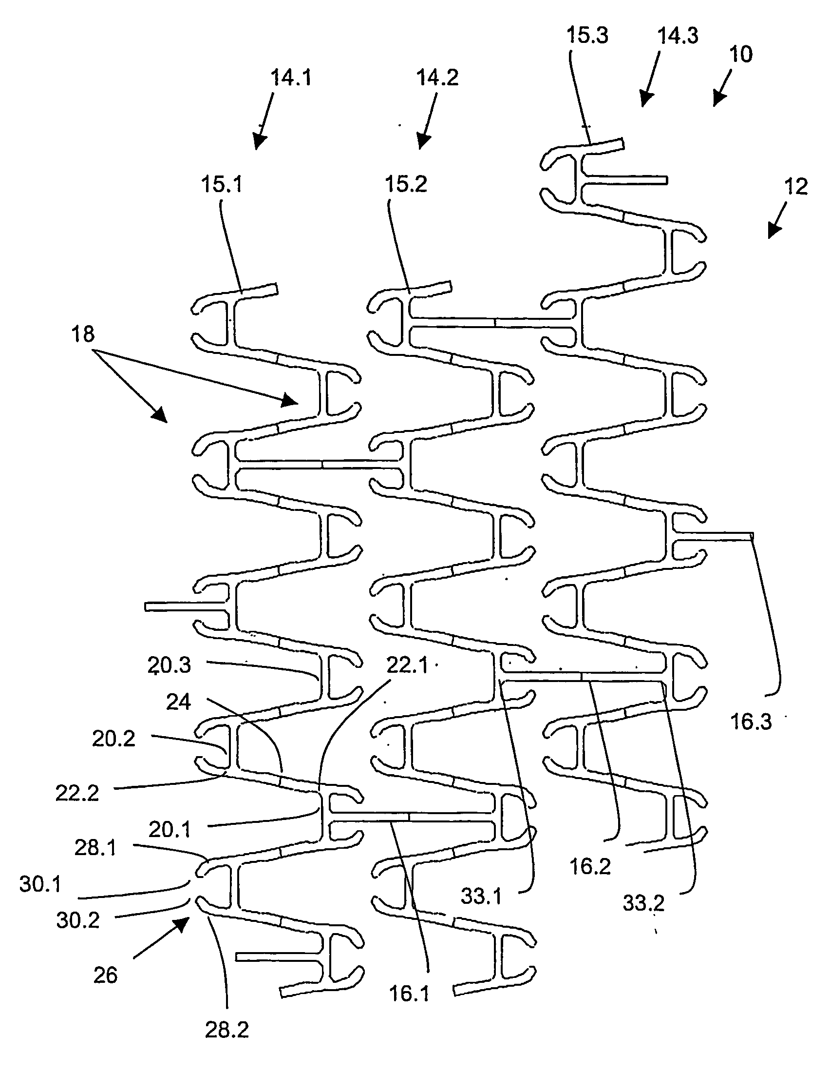 Stents made of a material with short elongation at rupture