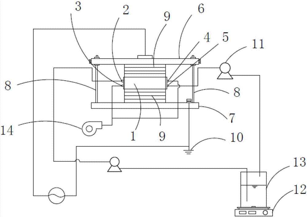 Device for treating sewage by using dielectric barrier discharge plasma