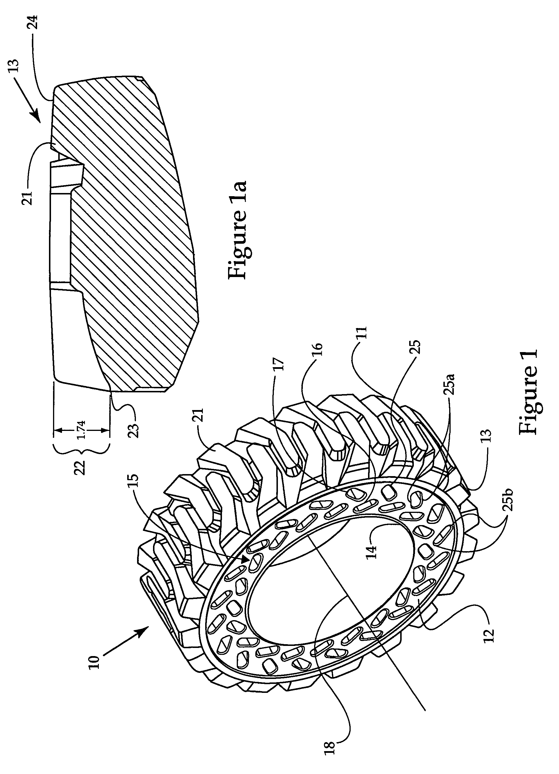 Solid suspended work machine tire