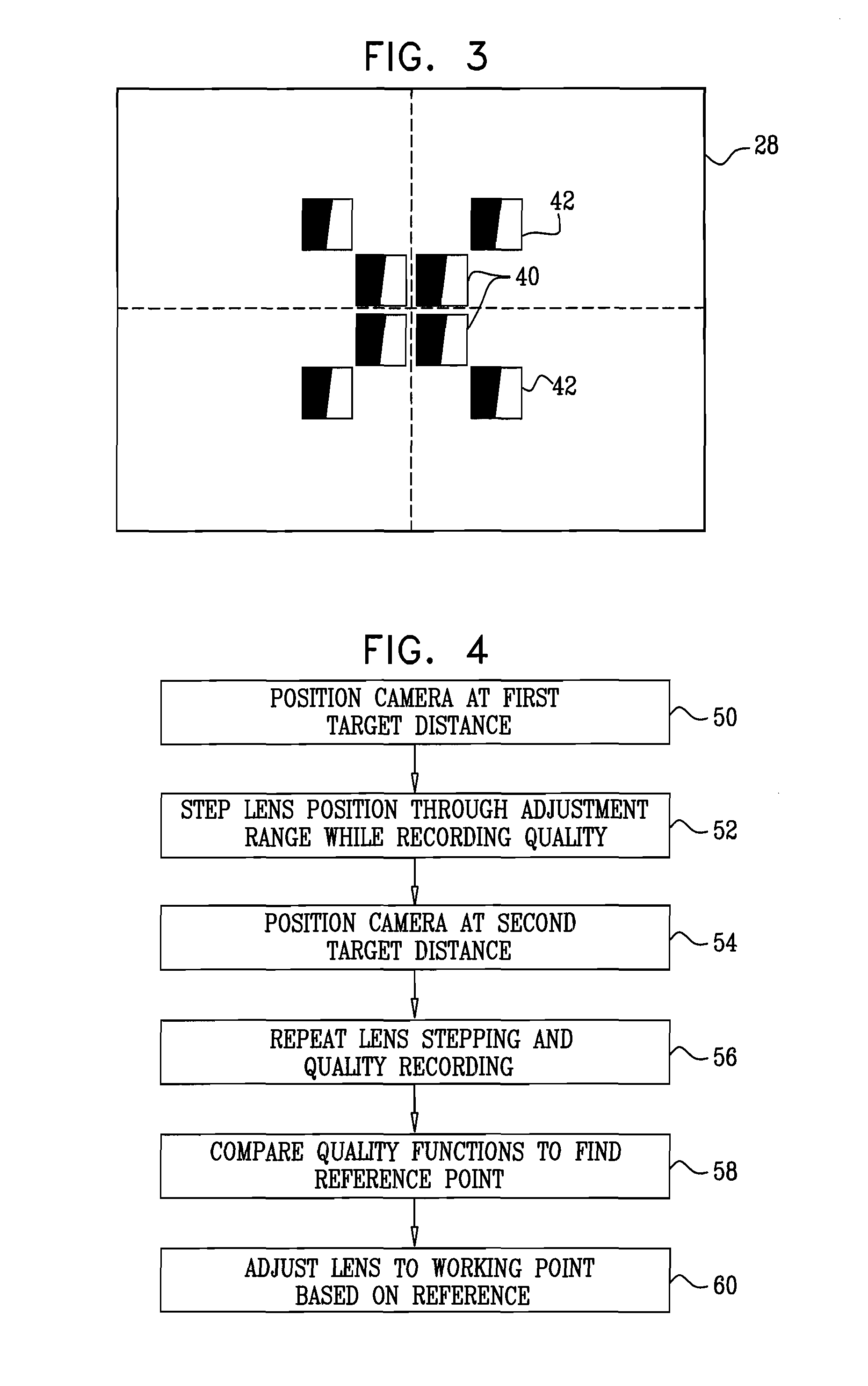 Optical alignment of cameras with extended depth of field