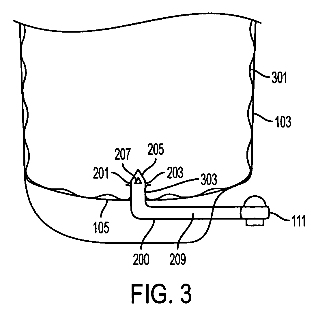 Portable water cooler for use with bagged fluids and bagged fluids for use therewith