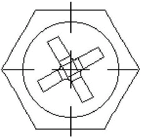 Hexagonal hole cross groove indented bolt