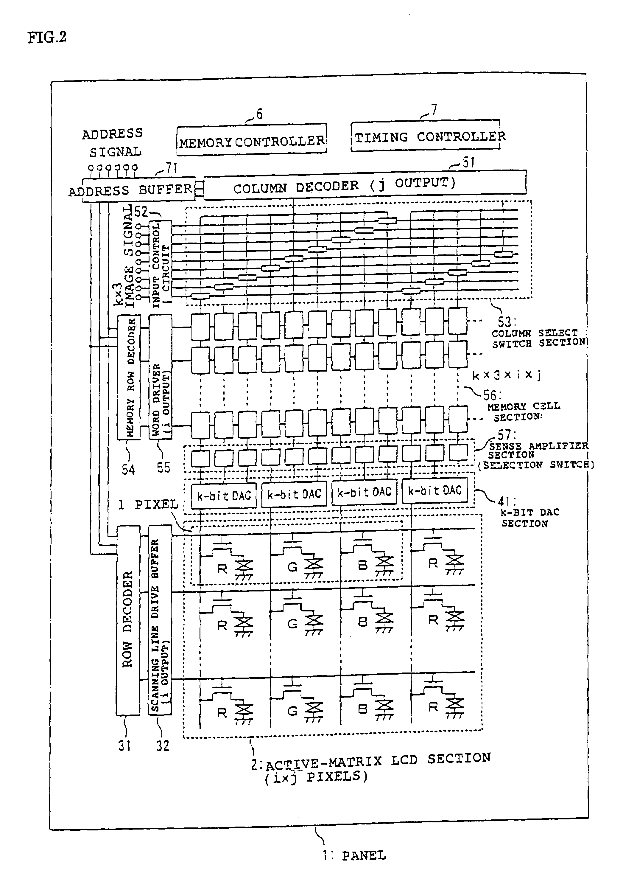 Display device having a display drive section