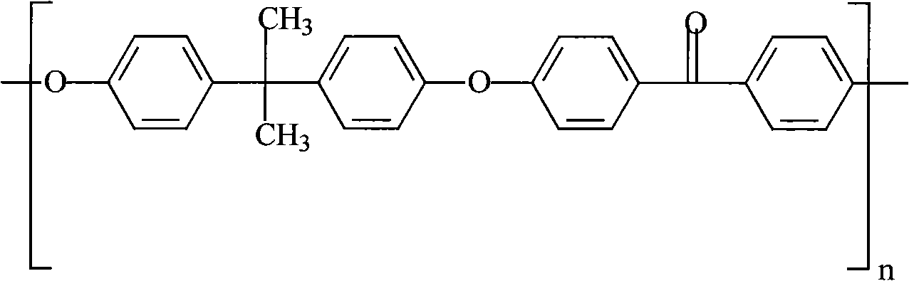 Bisphenol A type polyaromatic ether ketone water-based fluid dispersion and preparation thereof