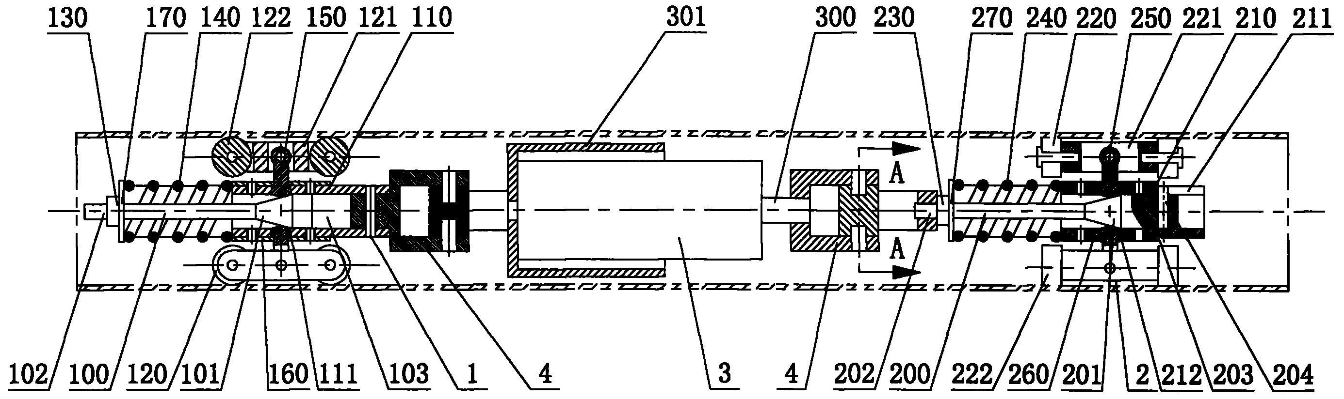 Large traction screw propulsion micro-pipeline robot