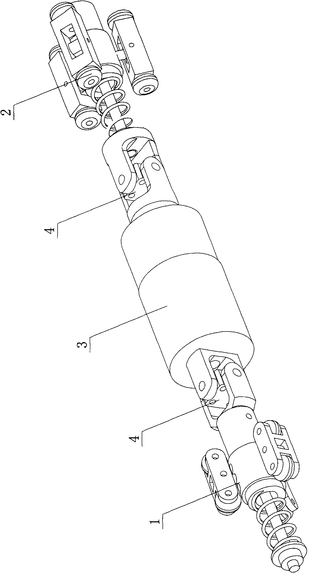 Large traction screw propulsion micro-pipeline robot