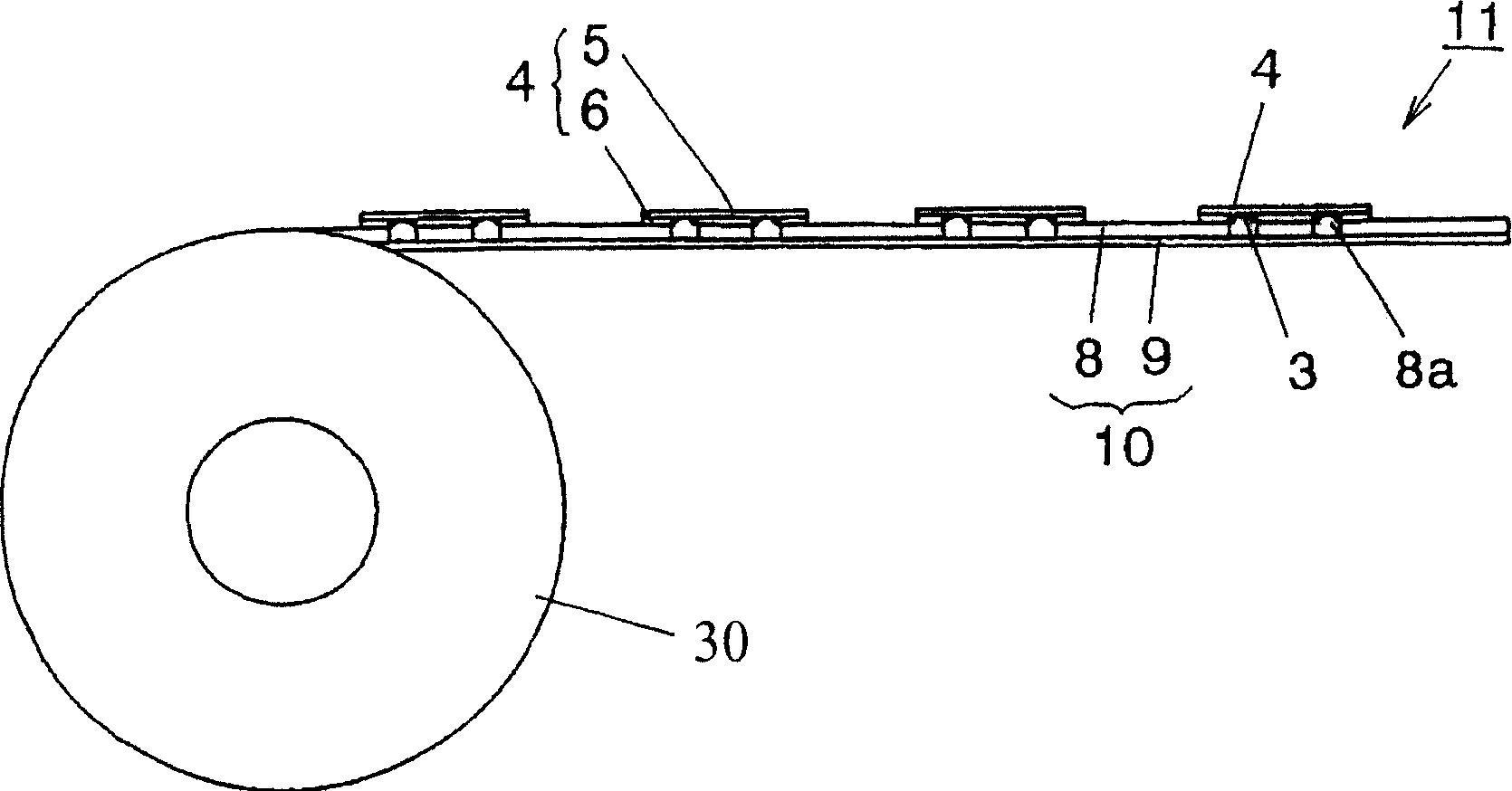 Point-push spring, sheet with point-push spring and switch device