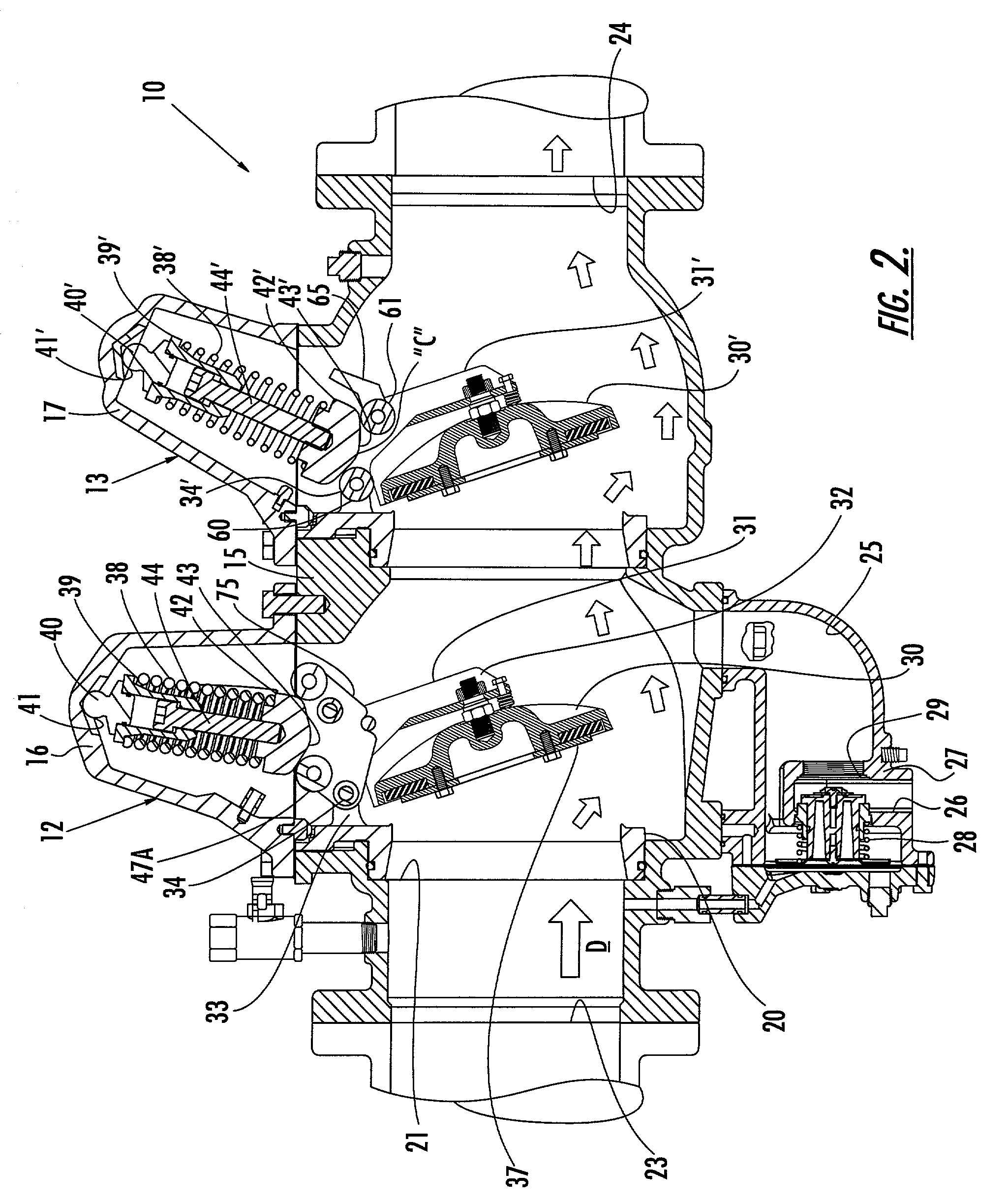 Swing check backflow preventer having check valve with lever arm