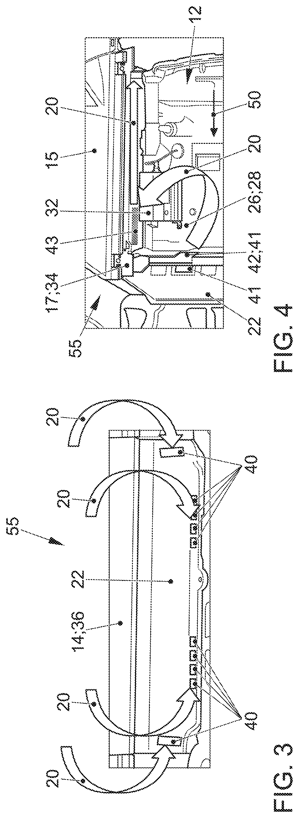 Component system for ventilating a trunk compartment area and motor vehicle