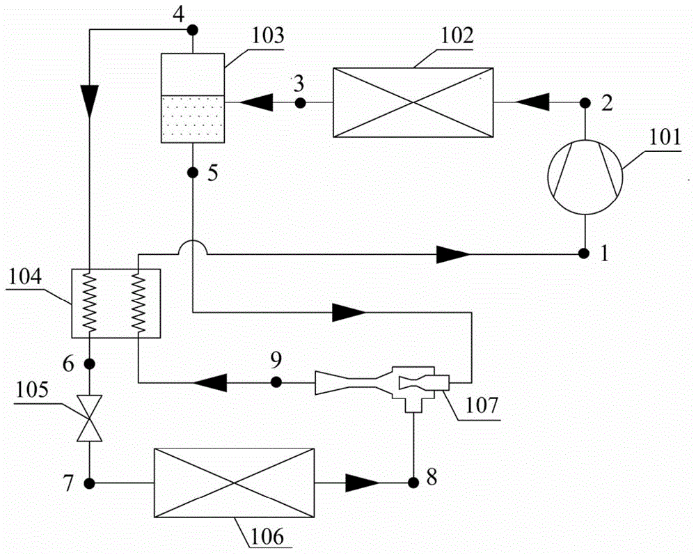 Ejector enhanced auto-cascade steam compressing type refrigeration cycle system