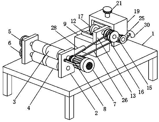 Cable stripping auxiliary tool convenient for feeding and discharging