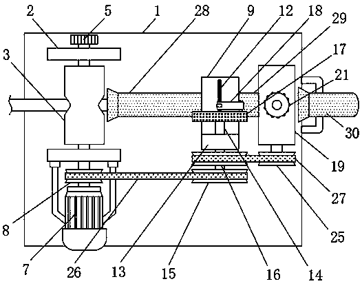 Cable stripping auxiliary tool convenient for feeding and discharging