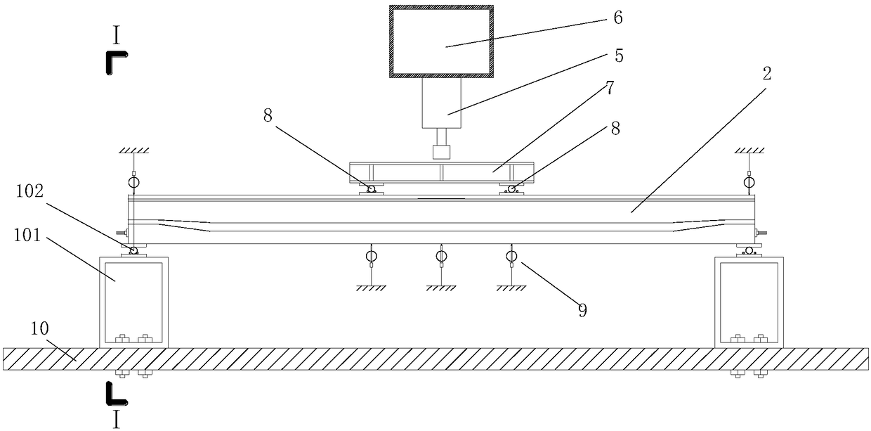 Method for characterizing fatigue damage state of prestressed concrete beam and testing device