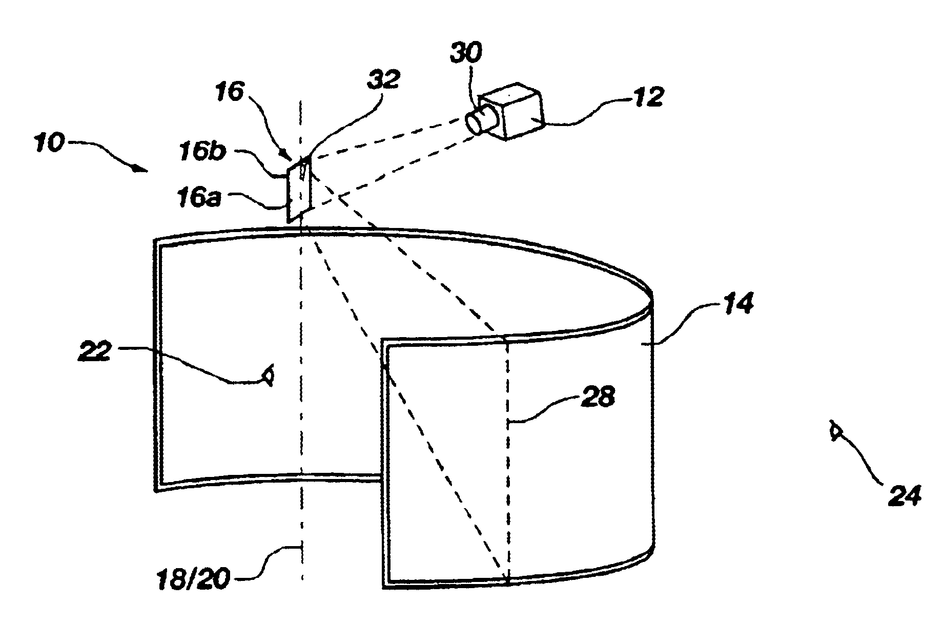 Wide angle scanner for panoramic display