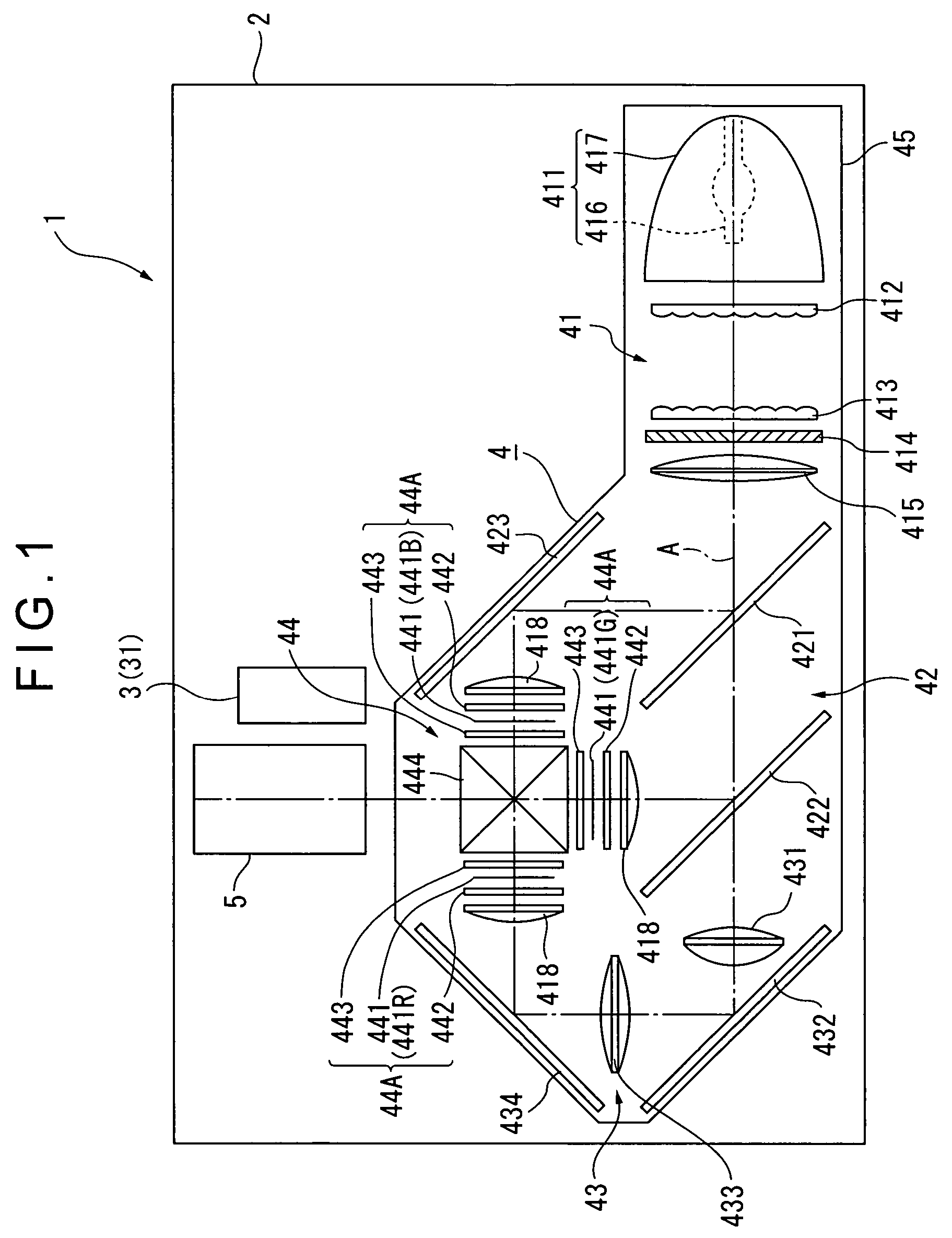 Optical device and projector