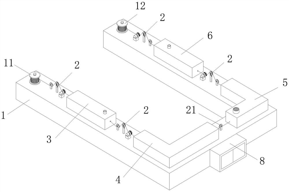 Automatic production line for producing enameled wires