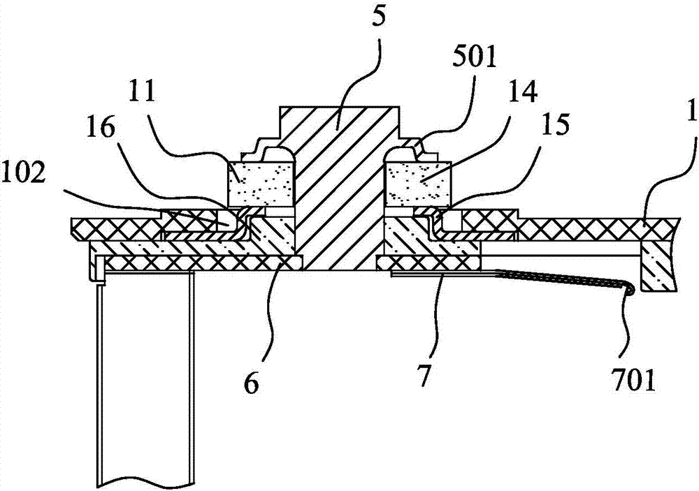 Battery protection device, a cover plate assembly and battery