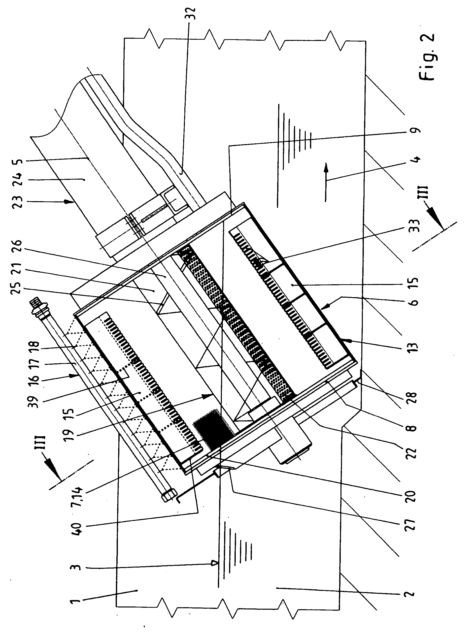 Apparatus for removing material from a liquid flowing through a channel