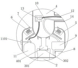 Dust suction and disinfection integrated device for automobile interior decoration