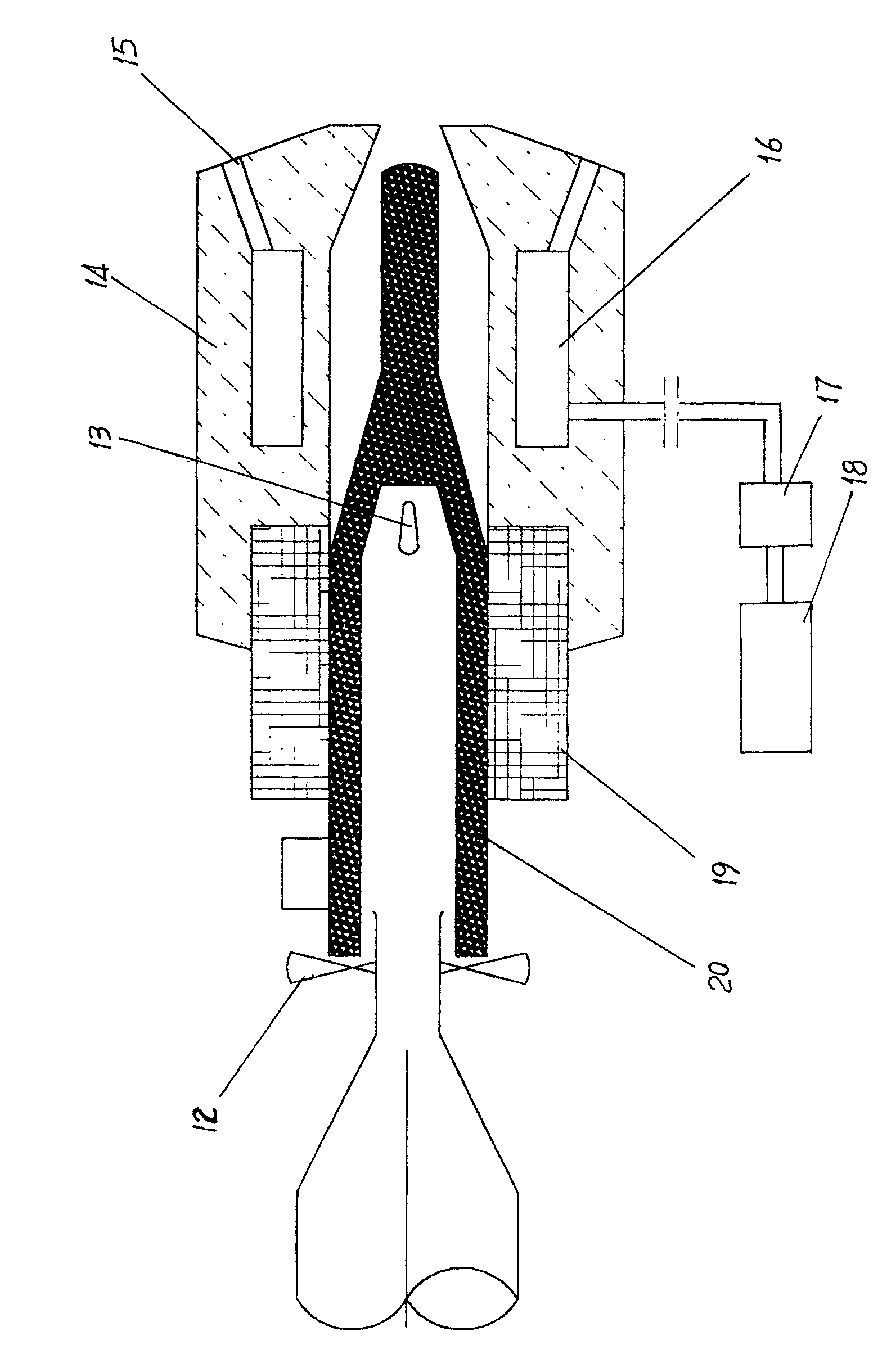 Plasma recombination boosting turbine fan jet aerial engine