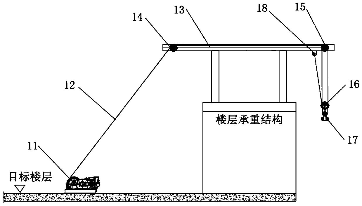 Outer attached type high-rise building goods hoisting system