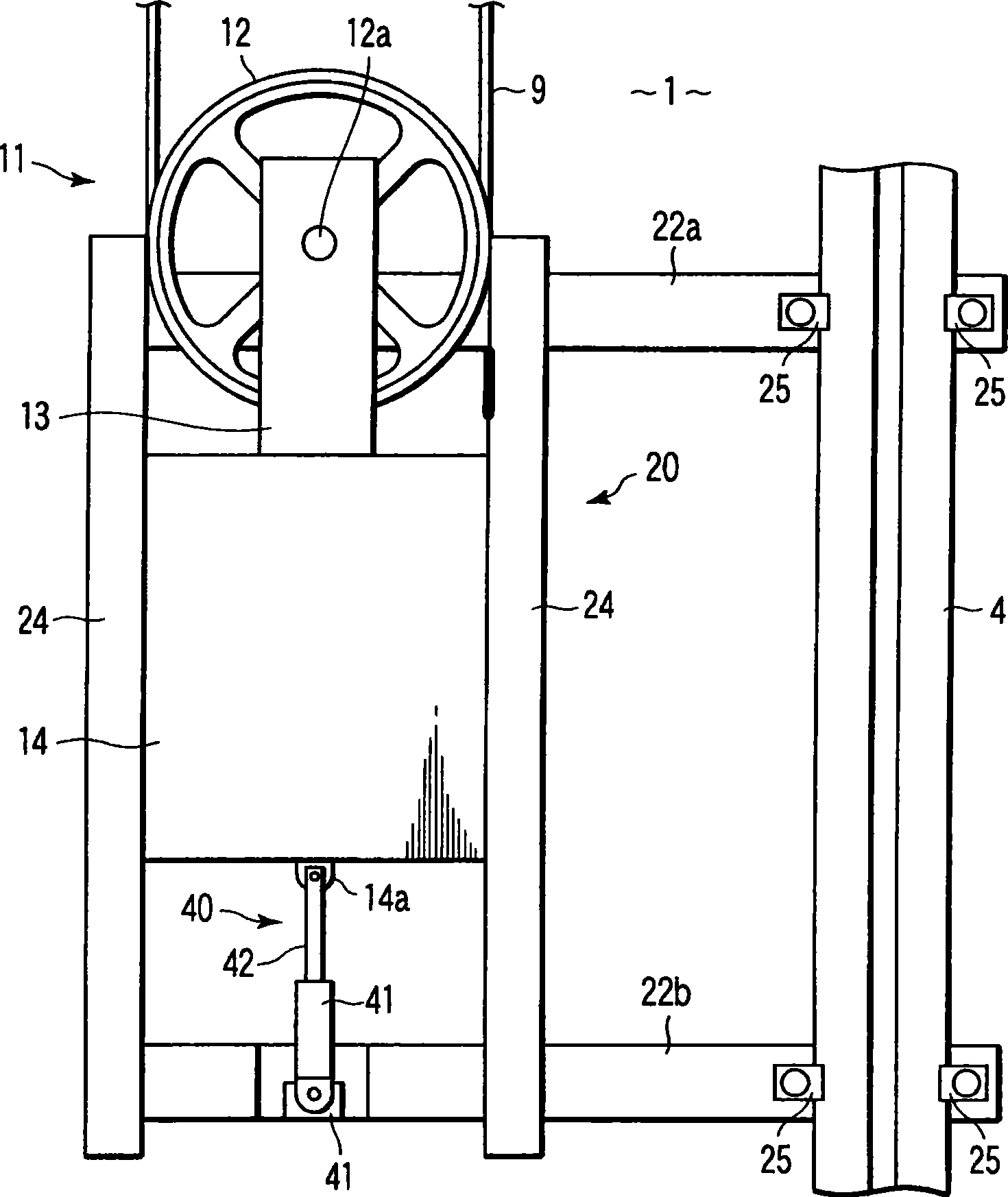 Tensioner for elevator overspeed preventer device