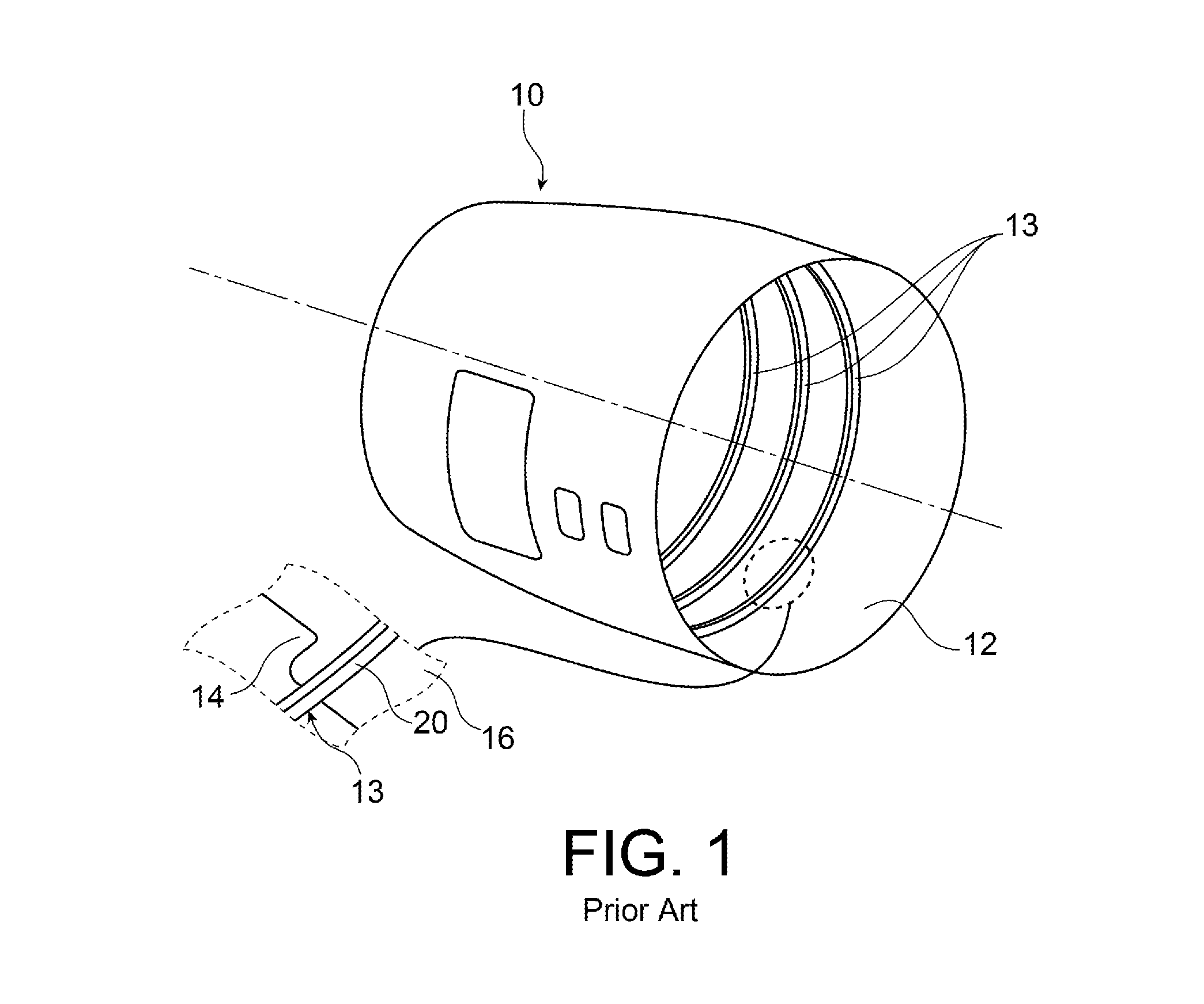 Aircraft fuselage portion in composite material including ply drop-off with gentle slope