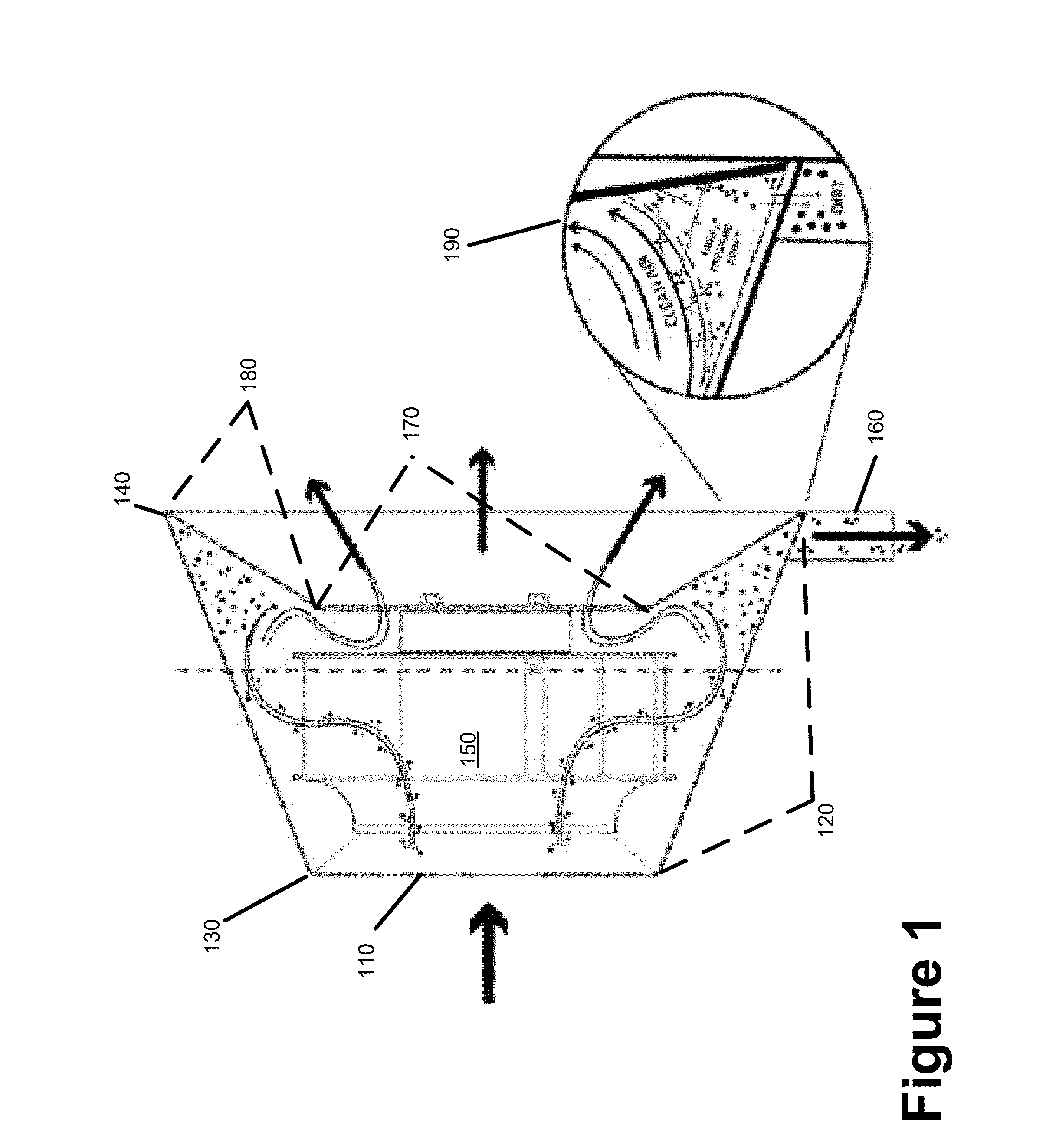 Centripetal Separation System for Cleaning Particulate-Pervaded Air or Gas