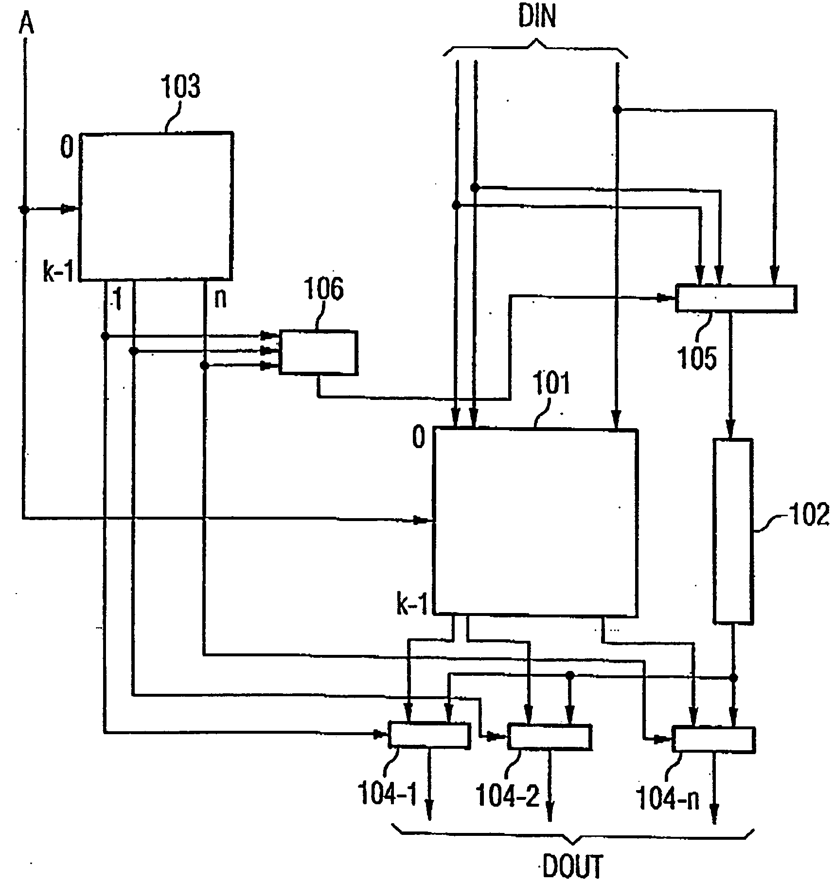 Arrangement with a memory for storing data