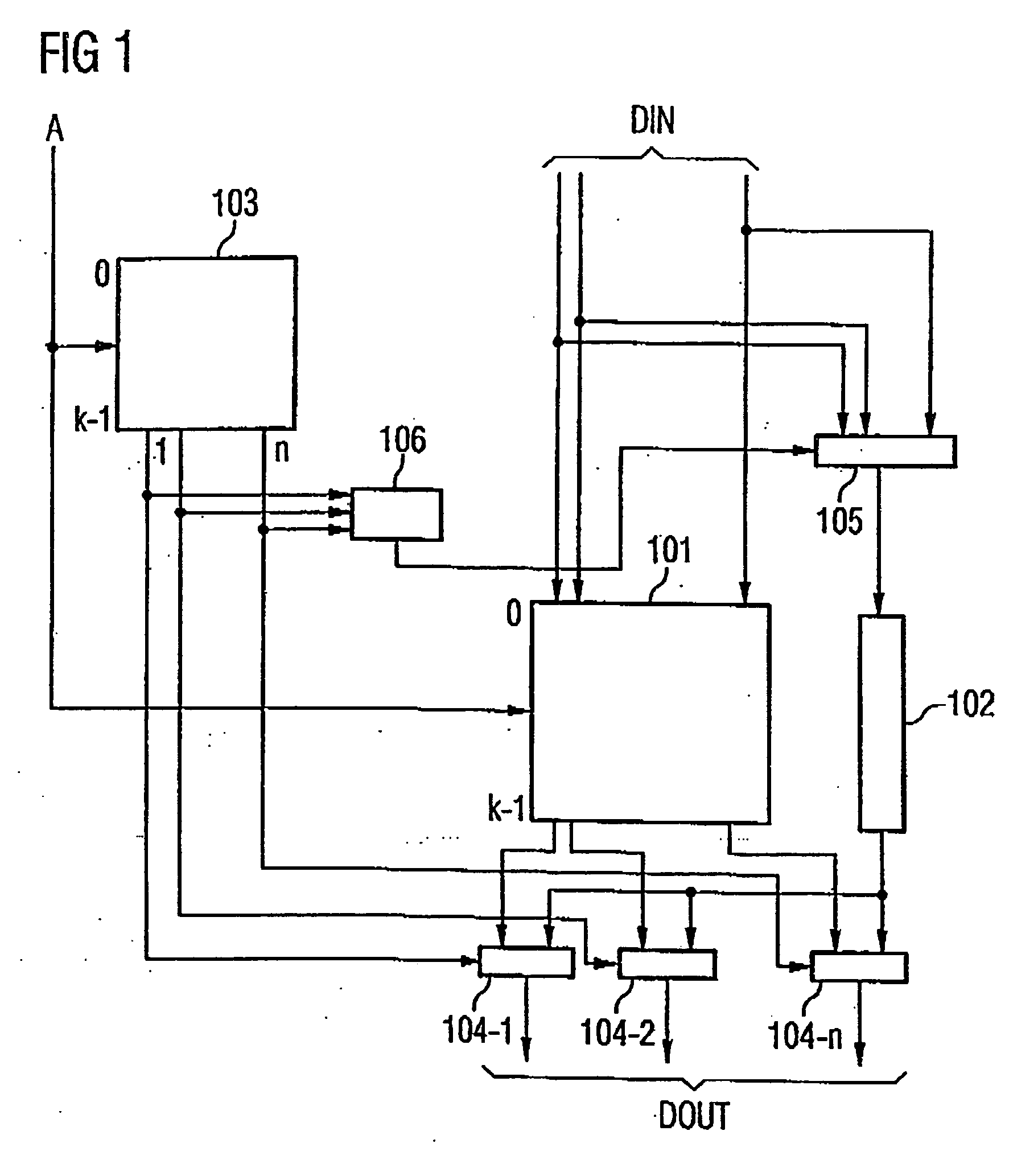 Arrangement with a memory for storing data