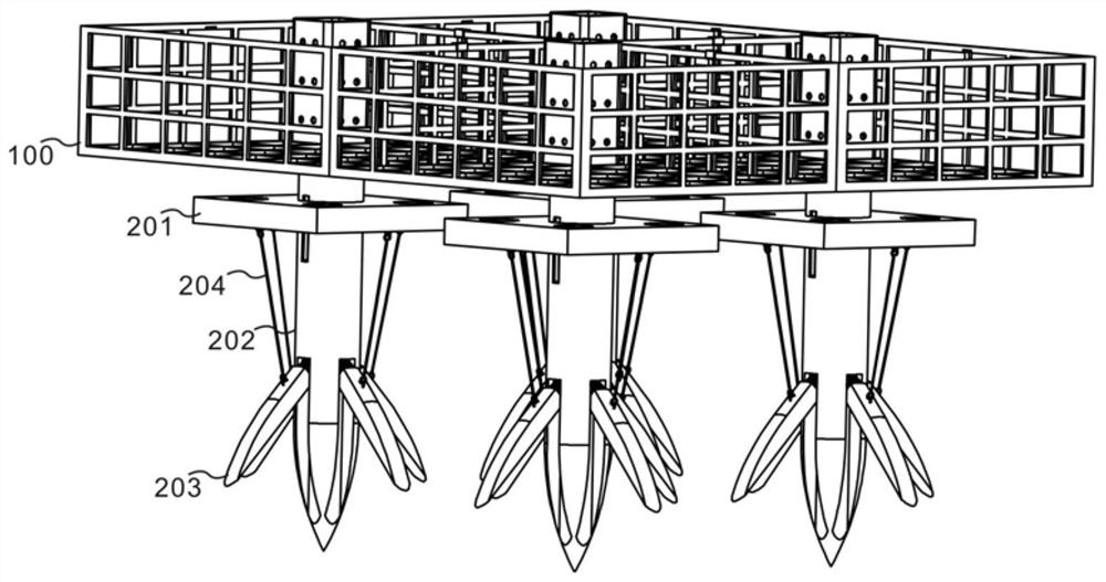 A modular placement device for submerged plant turf