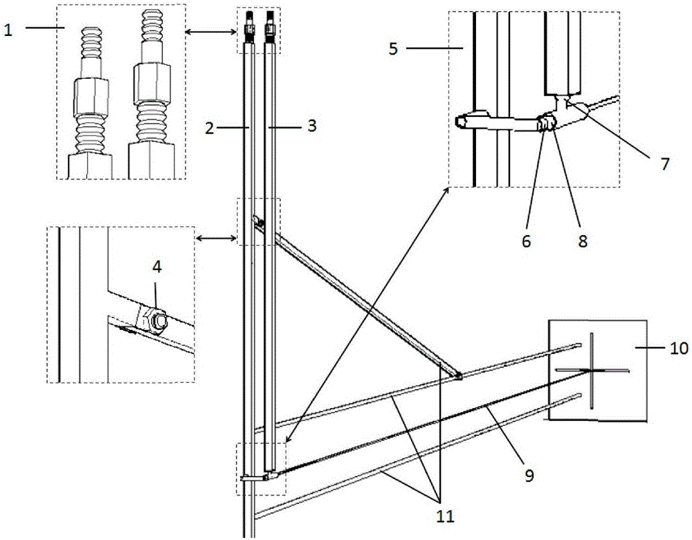 Measuring device and method for shield tunnel segment joint deformation