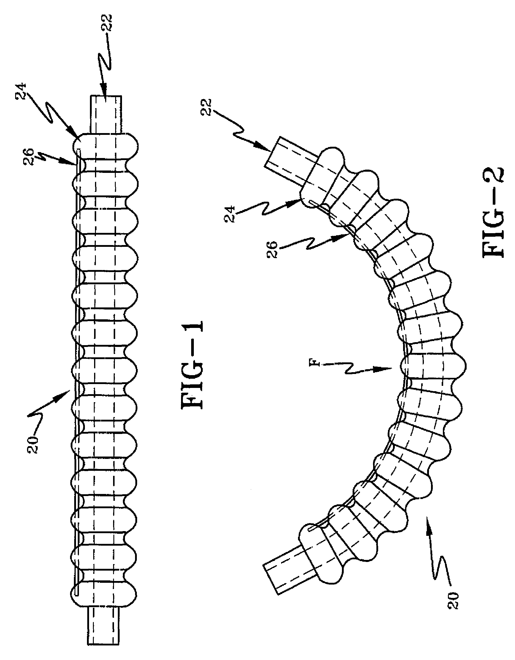 Overmolded and bendable position-retaining tubing