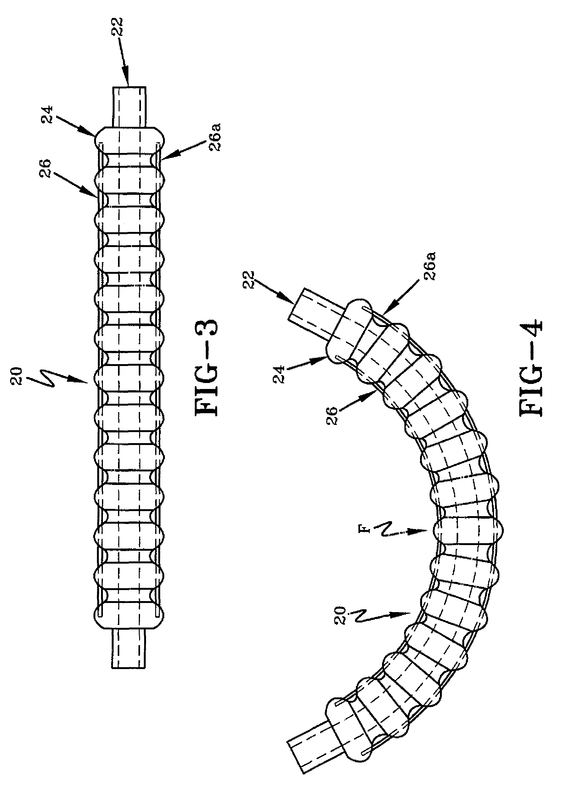 Overmolded and bendable position-retaining tubing