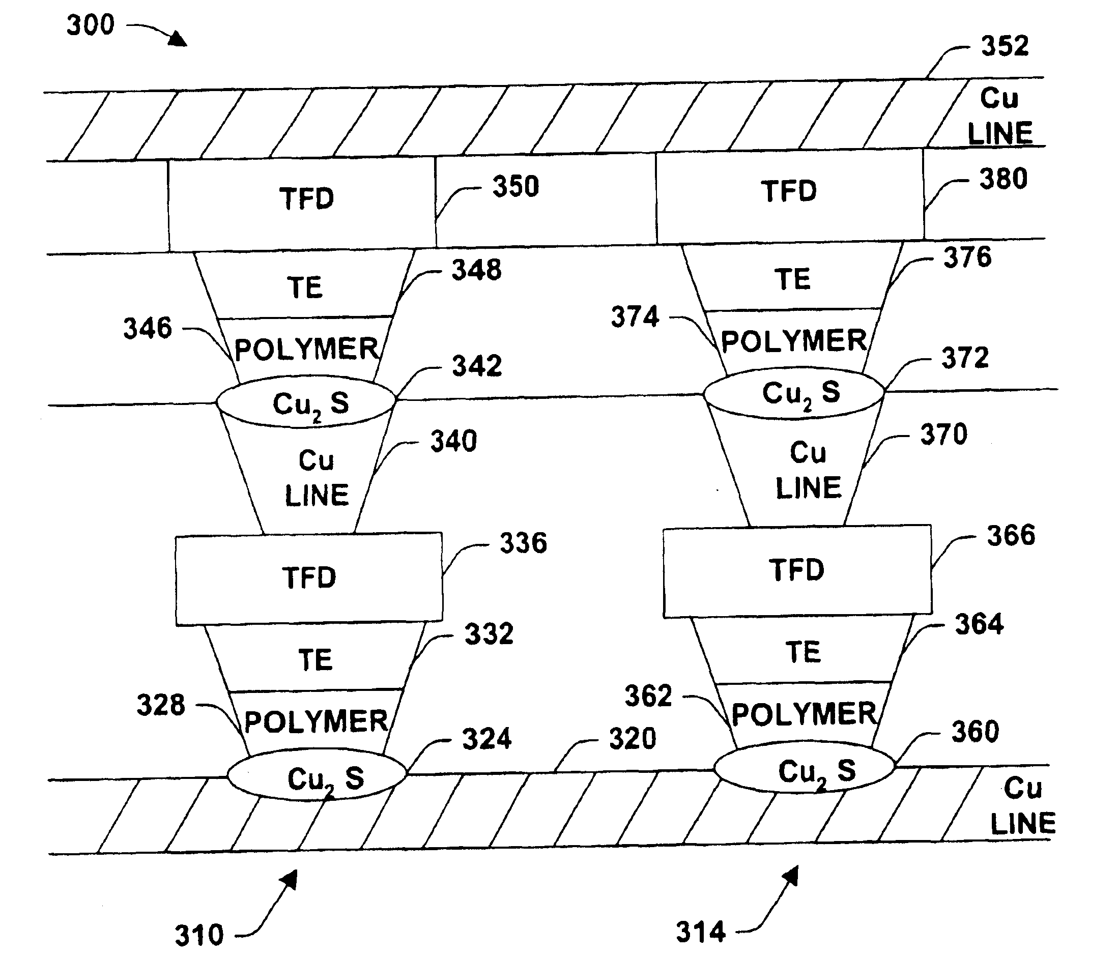 Stacked organic memory devices and methods of operating and fabricating