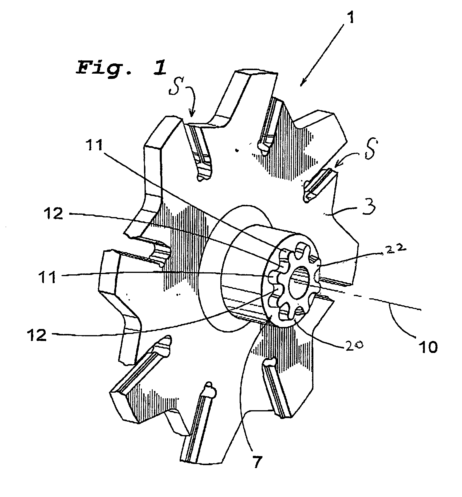 Toothed tool coupling for rotating a rotary tool