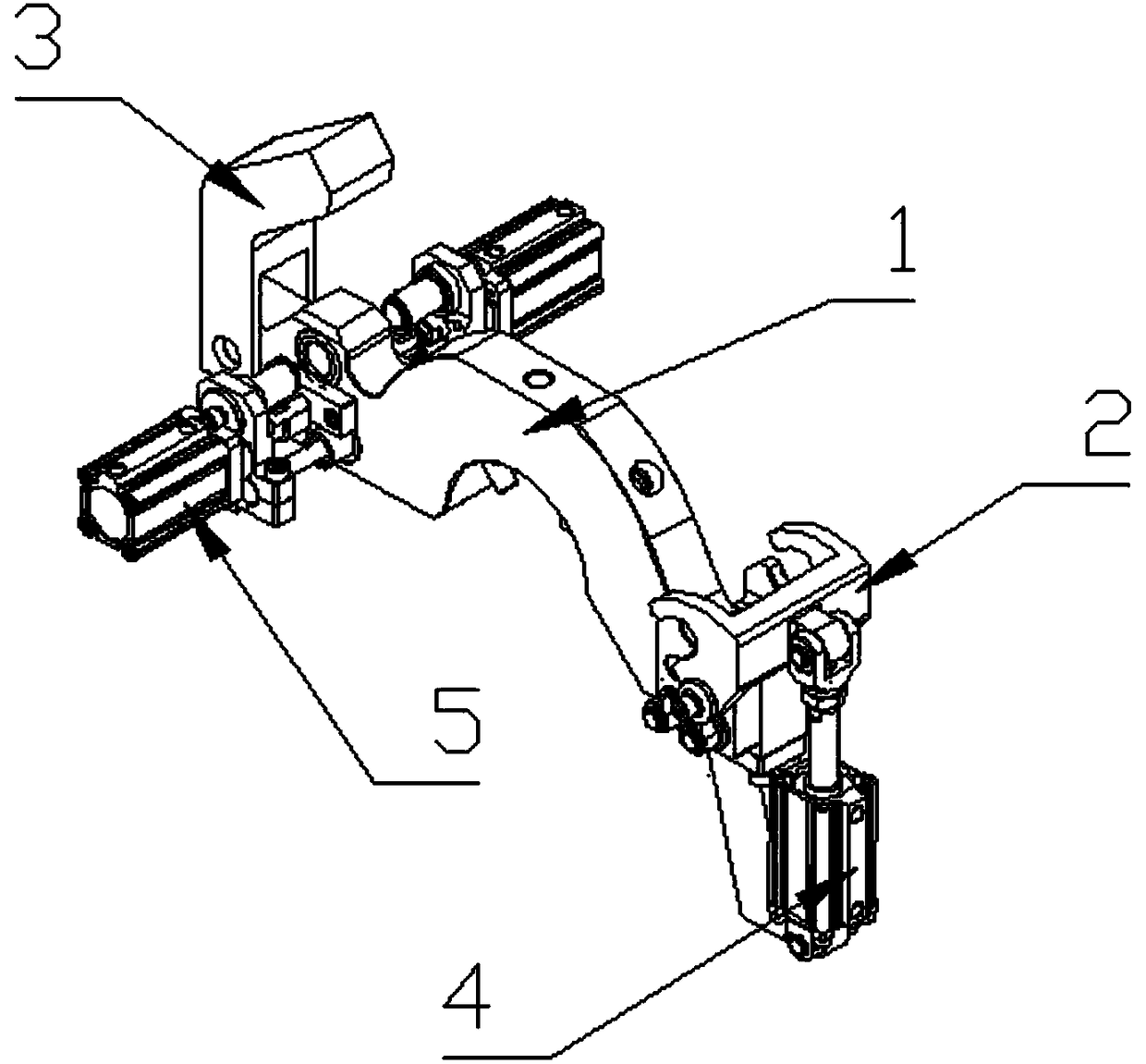 A brake shoe clamping mechanism applied to a brake shoe riveting press