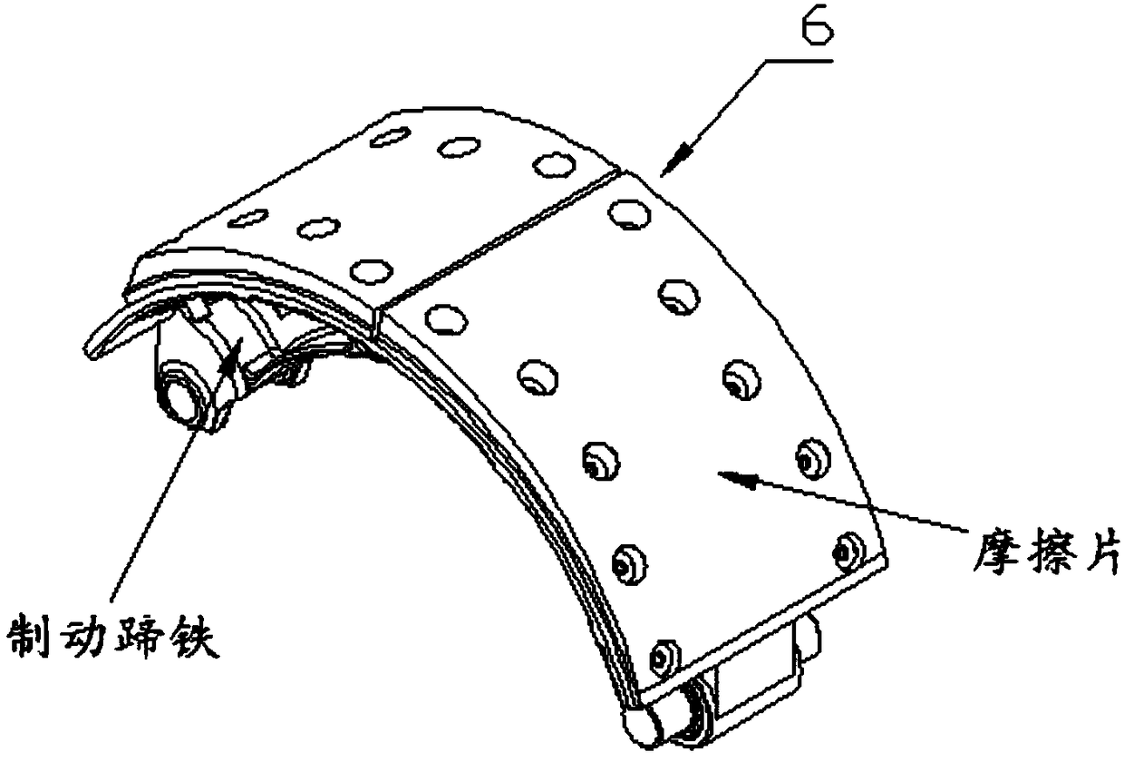 A brake shoe clamping mechanism applied to a brake shoe riveting press