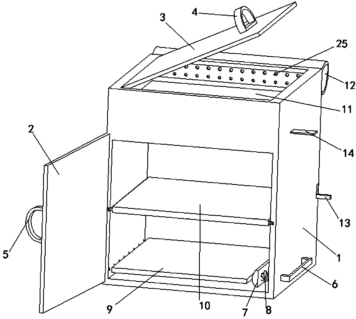 Cooling module of refrigerator monitoring instrument mounting mechanism