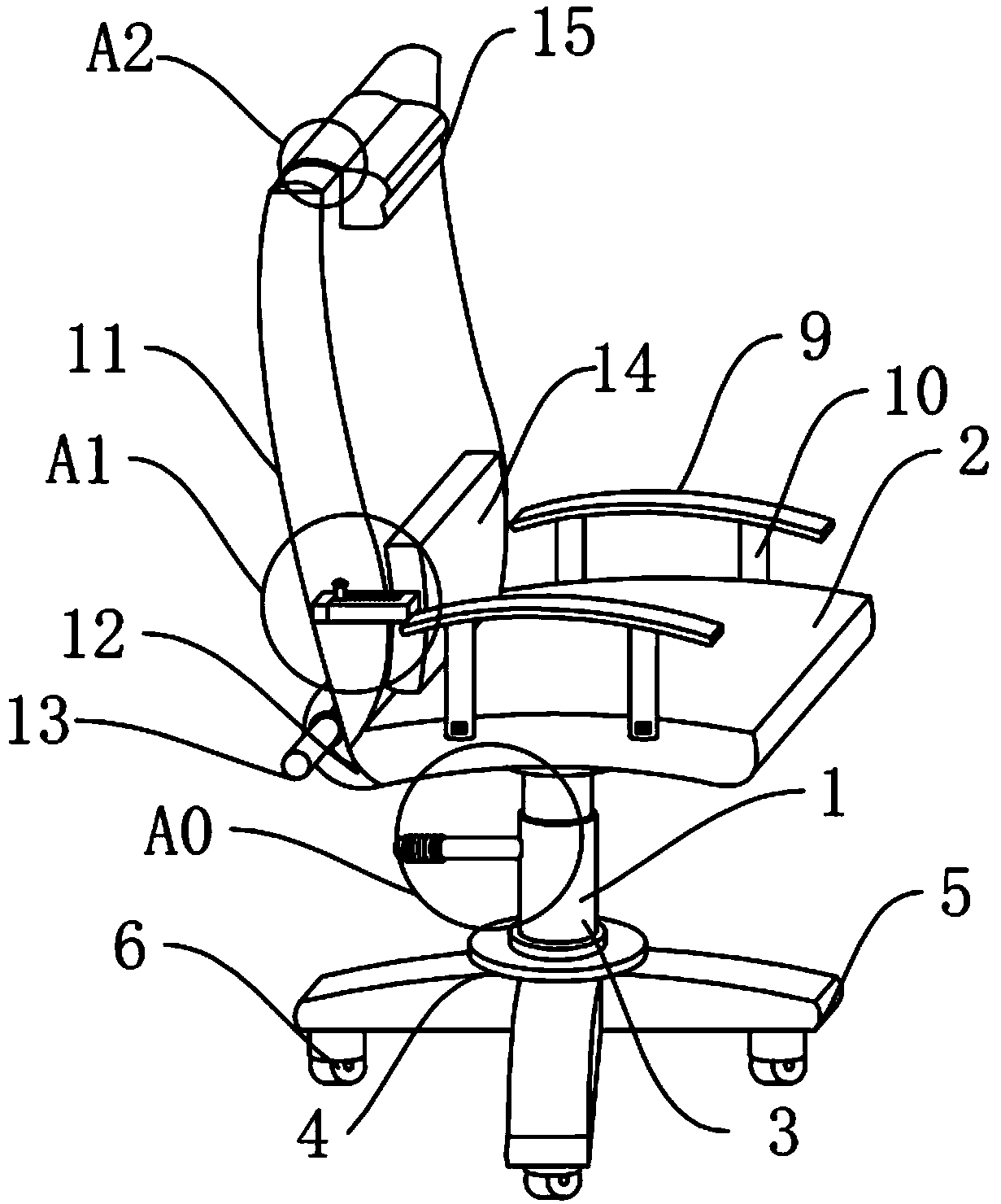 Computer chair with adjustable waist support