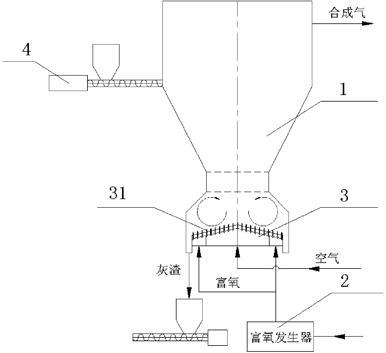 System and method for gasification melting of household refuse and treatment of household refuse leachate