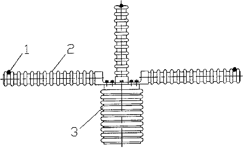 Insulation tower head for power distribution network overhead line