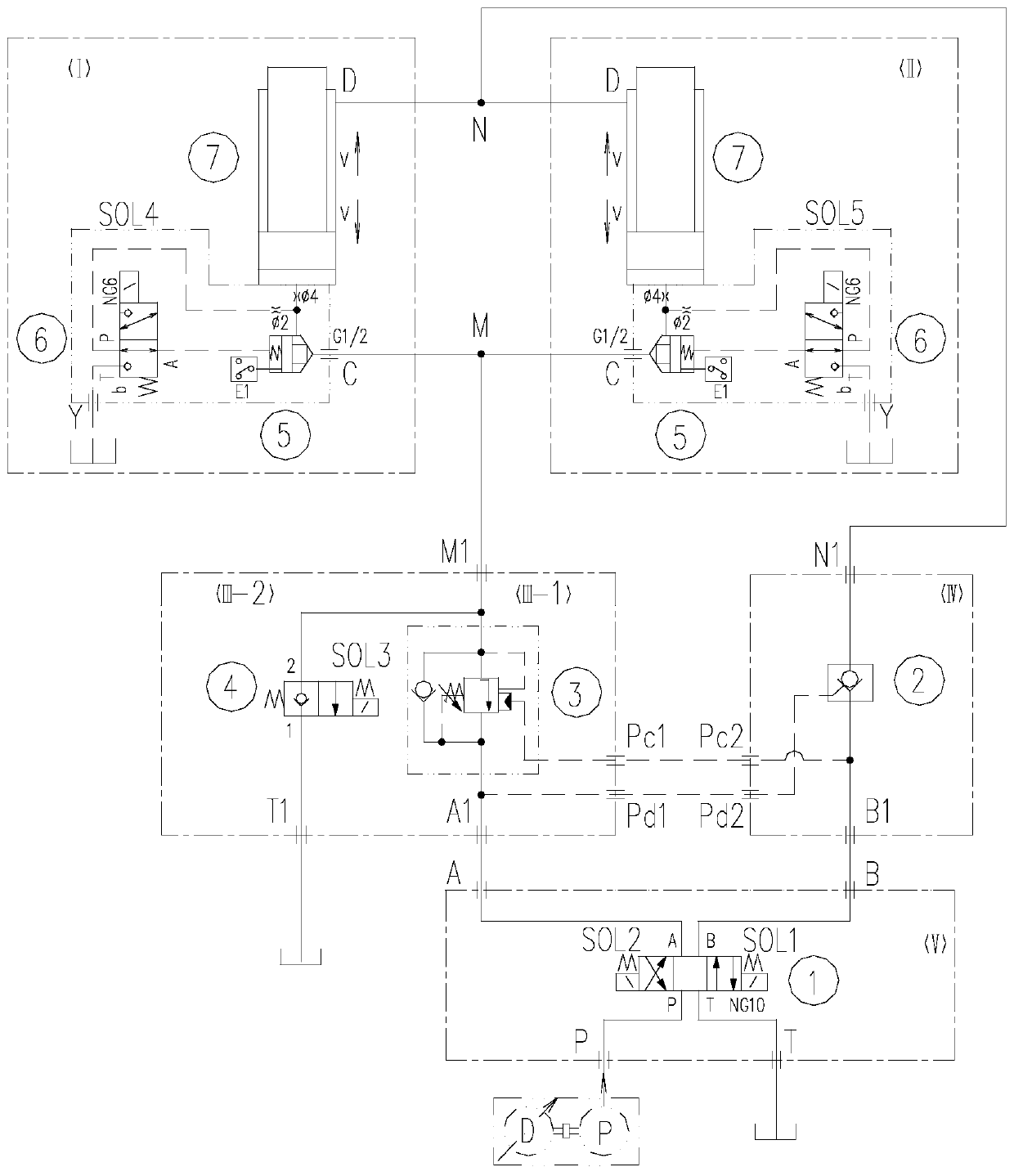 A lifting hydraulic control system, control method and boarding bridge