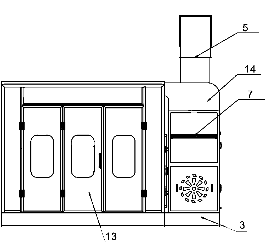 Air energy spraying and baking chamber