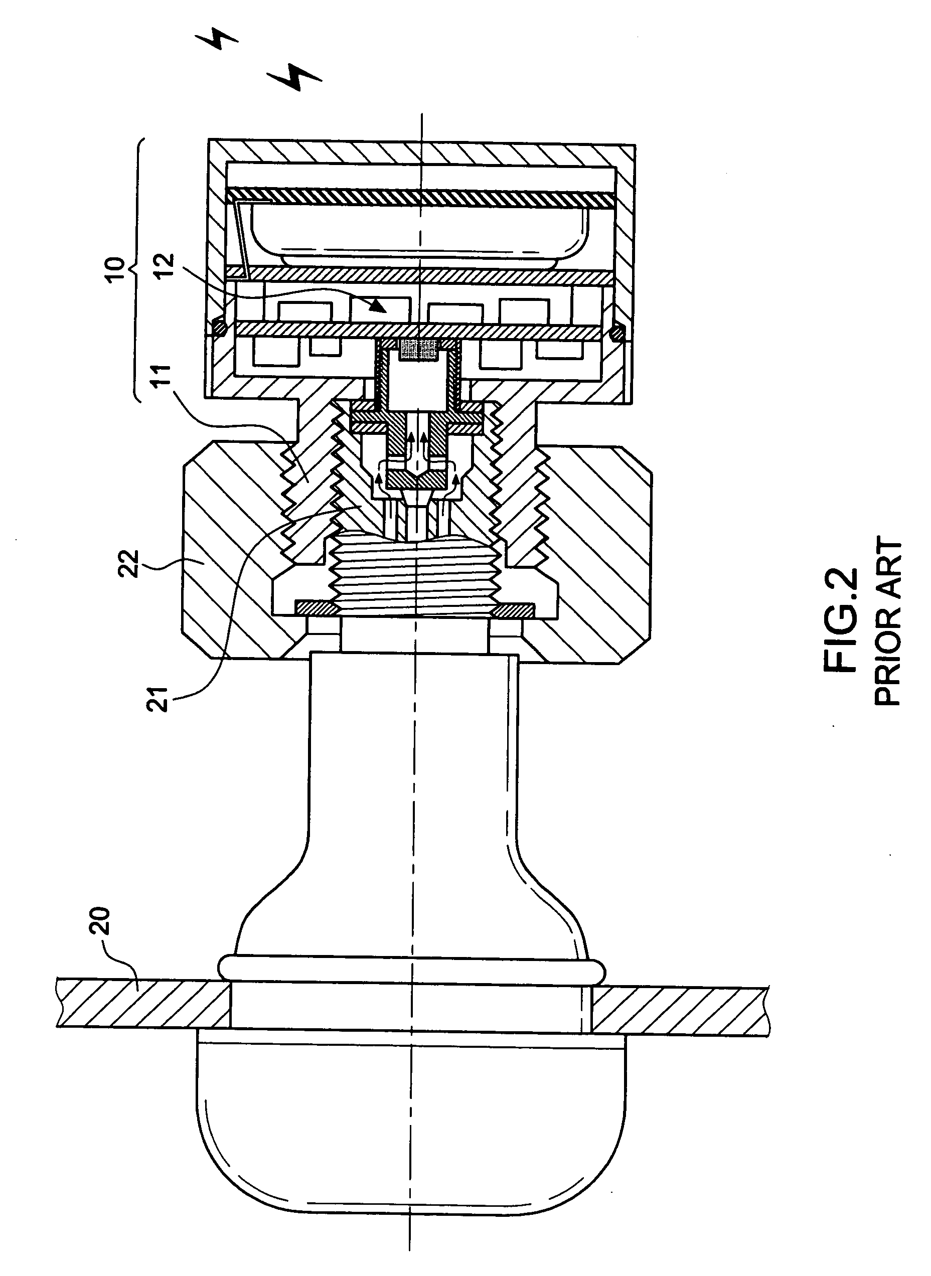 Connecting assembly for a wireless tire pressure monitoring apparatus