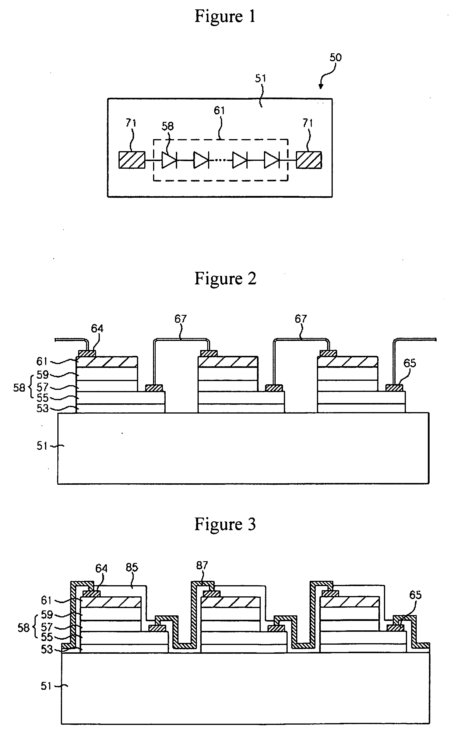 Light emitting device for ac operation