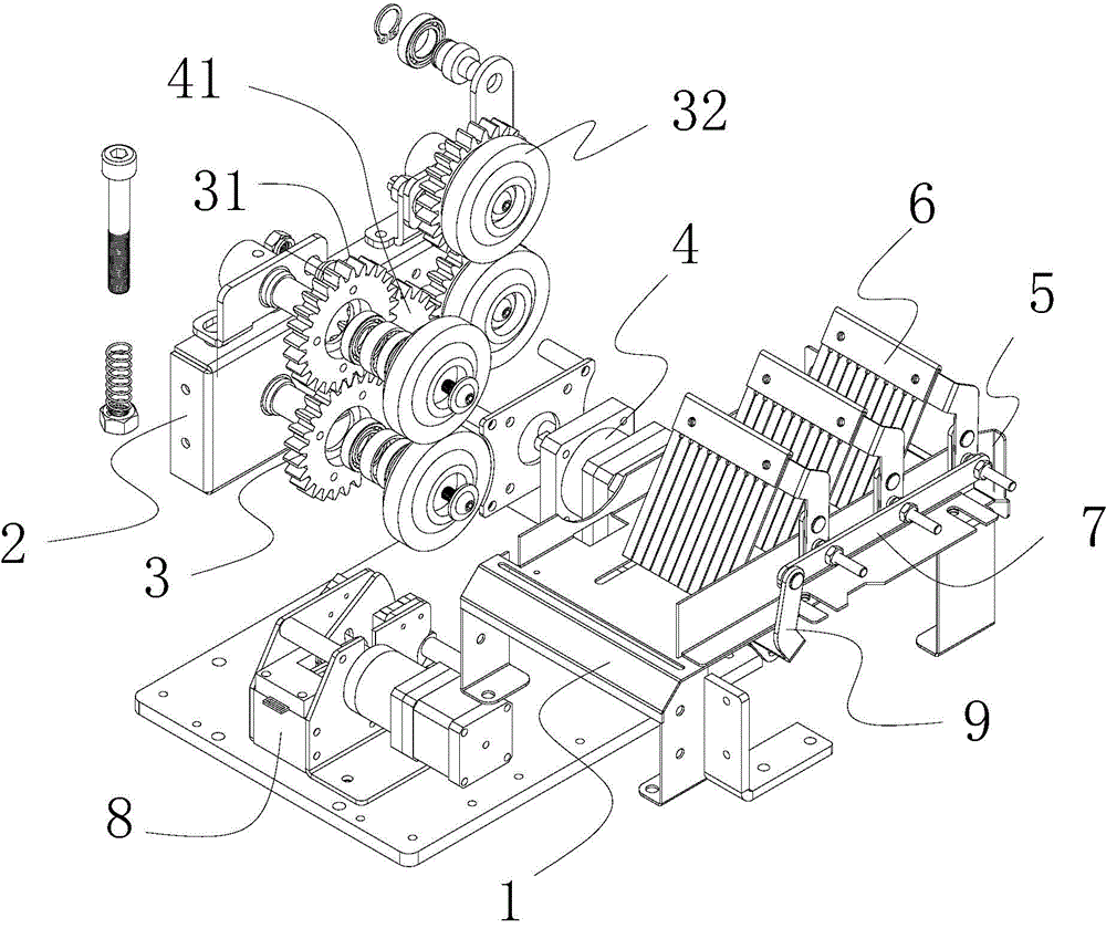 Edge pressing and feeding mechanism of connected packaging bag slitting unit