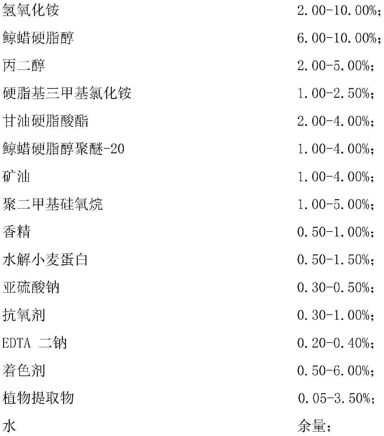 Hair treatment cream and preparation method thereof