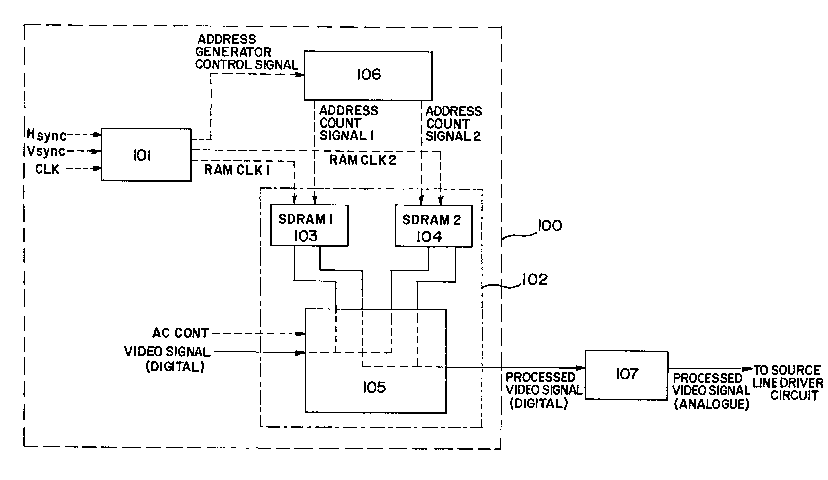 Semiconductor display device and method of driving a semiconductor display device